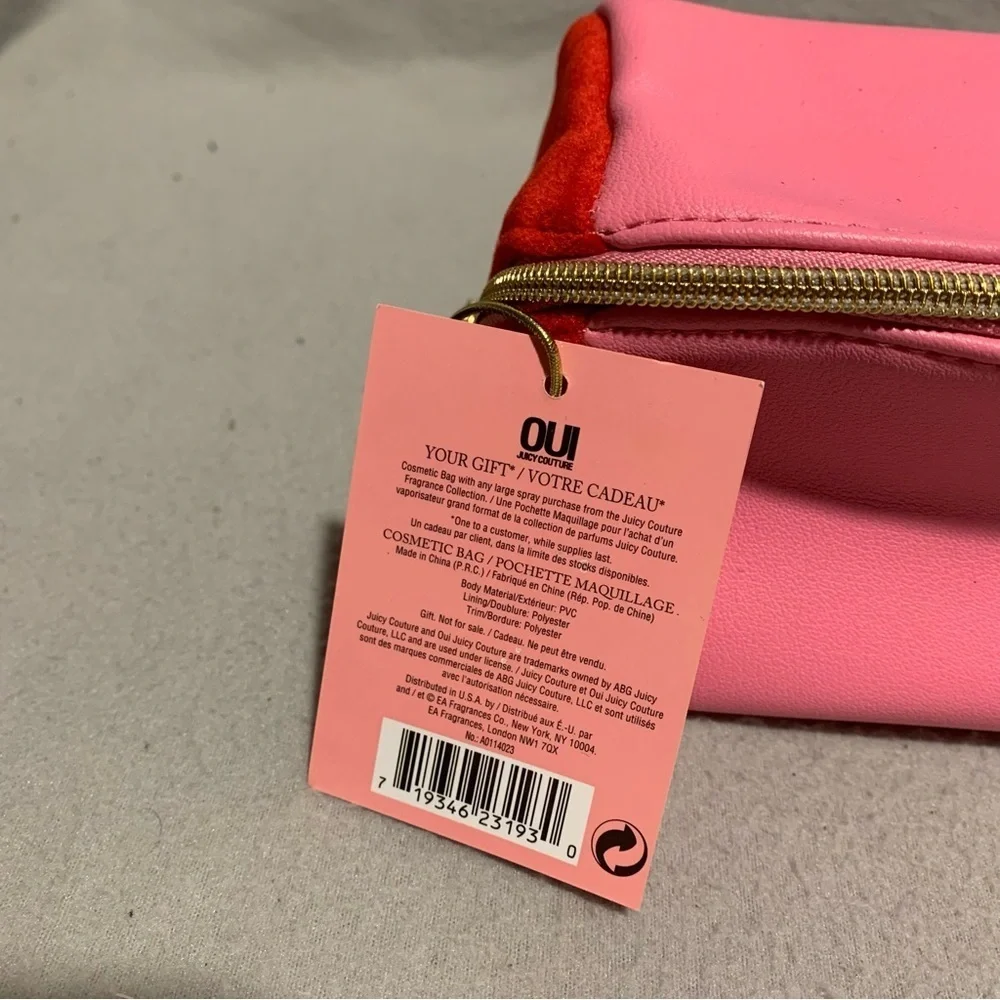 Juicy Couture Pink/Red Just Say Oui Makeup Cosmetic Bag